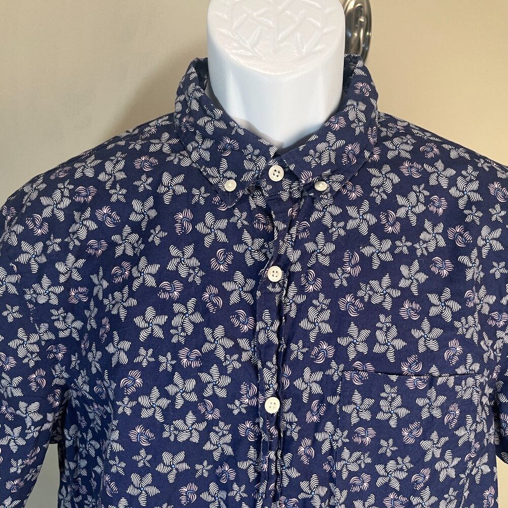 🌴 Vineyard Vines Murray Hawaiian Shirt Men’s Slim L Blue Lavender White S/S